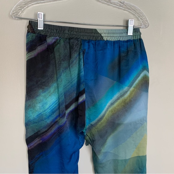 Johnny Was Biya | Silk Abstract Watercolor Drawstring Pant Small - Picture 6 of 7